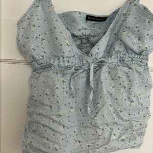 Brandy Melville Blue Floral Women's Top